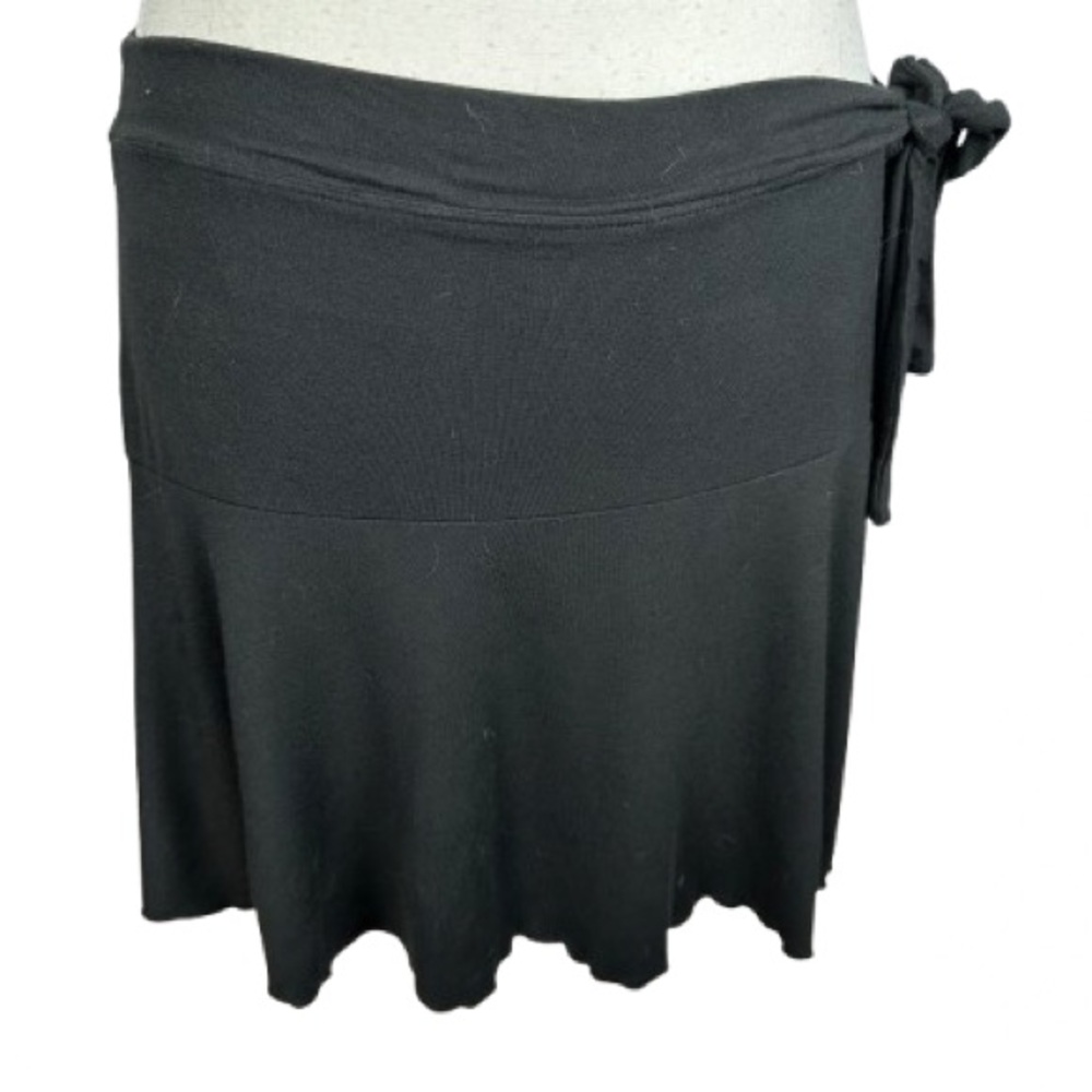 Merona Black Mini Skirt with Tie Detail Size S